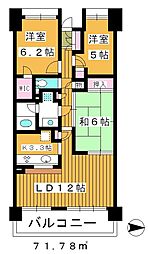 板橋仲宿パーク・ホームズ 3LDKの間取図画像
