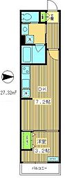 K-エレガンス2 1DKの間取図画像
