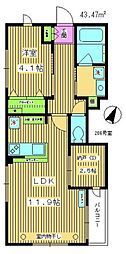パーピリオー板橋 1SLDKの間取図画像