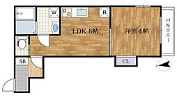 OHANA 1LDKの間取図画像
