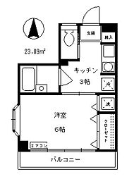 加山マンション 1Kの間取図画像