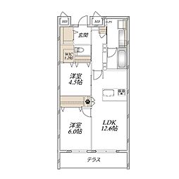 練馬区田柄4丁目マンション 2LDKの間取図画像