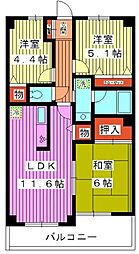 メルベーユ丸山台 3LDKの間取図画像
