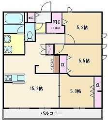 東武東上線 鶴瀬駅 徒歩3分の賃貸マンション 4階3LDKの間取り