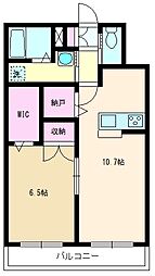 シャンポール 1LDKの間取図画像