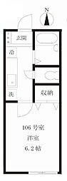 ラポールK弐番館 1Kの間取図画像