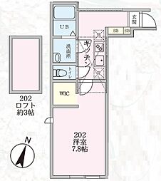 ブラウンロフト菊名 1Kの間取図画像