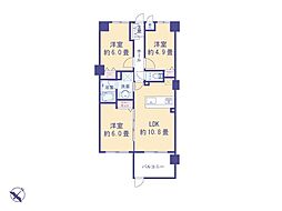 レーヴステージ府中緑町 3LDKの間取図画像
