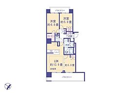 アビダス町田中町ブライト 2LDKの間取り