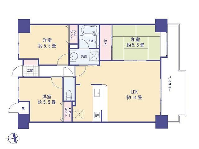 間取り ダイアパレス昭島2 4階/-