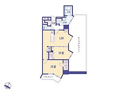 セルベコート立川 2LDKの間取り