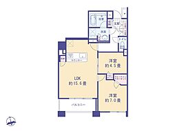 リビオ橋本タワーブロードビーンズ 2LDKの間取図画像