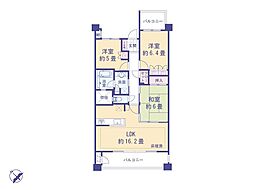 グローヴテラス国立 3LDKの間取図画像