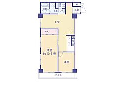 NICハイム西国立 2LDKの間取図画像