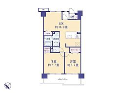 ルネ調布国領モア・クレスト 2LDKの間取図画像