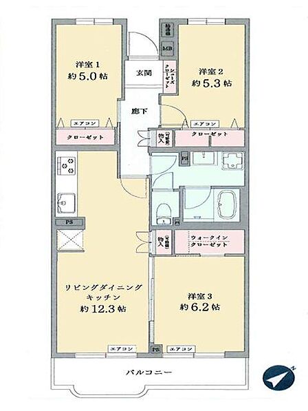 価格2580万円、専有面積66.17?、バルコニー面積6.67?
