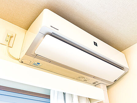 リビングにエアコンを設置済みです。初期費用を抑えることができます。2026/5/14撮影