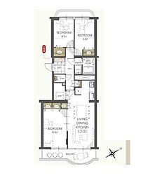 武蔵境ハイム 3LDKの間取図画像