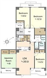 ベルコリーヌ南大沢5-17-2号棟 4LDKの間取図画像