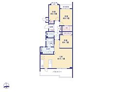 朝日マンション国領 3LDKの間取図画像