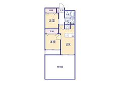 小金井第2コーポラス 2DKの間取図画像