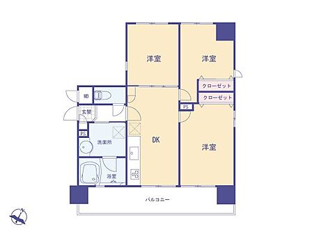 こちらの間取り図で、お部屋の配置や動線をイメージしていただけます。お部屋ごとの広さやレイアウトを参考に、生活のシーンを思い描いてみてください。