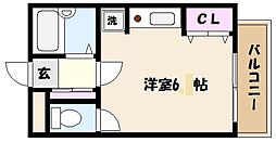 キャッスルアート御影 ワンルームの間取図画像
