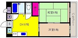 甲南ビル ワンルームの間取図画像