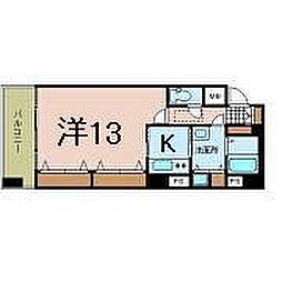 山崎ビル 1Kの間取図画像
