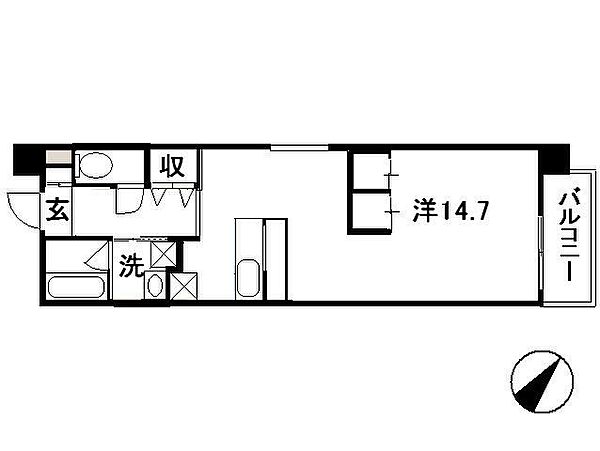 エスペランスモネ ４０４｜広島県広島市中区土橋町(賃貸マンション1K・4階・40.12㎡)の写真 その2