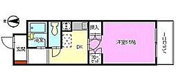 エスポアール・石川 1Kの間取図画像