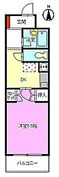 エスポアール・石川 1Kの間取図画像