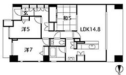 パークハウス紙屋町 3LDKの間取図画像