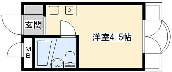 ピュア83 307｜兵庫県西宮市里中町1丁目(賃貸マンション1R・3階・12.12㎡)の写真 その2