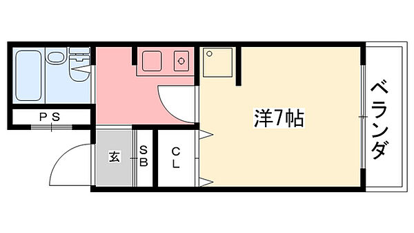 エクセレント武庫川 309｜兵庫県西宮市小松町2丁目(賃貸マンション1K・3階・19.54㎡)の写真 その2