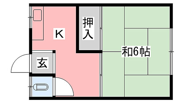 兵庫県西宮市津門呉羽町(賃貸アパート1DK・2階・23.00㎡)の写真 その2