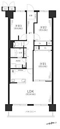 コスモシティ森林公園参番館 3LDKの間取図画像