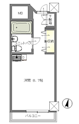 ナビシティ上社 ワンルームの間取図画像