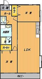 スカイレジデンス 2LDKの間取図画像