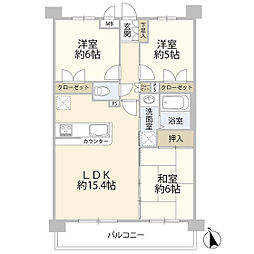 ベルジュールひばりケ丘 3LDKの間取図画像