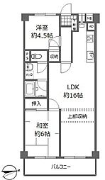 日商岩井第2新小岩マンションA棟 2LDKの間取図画像