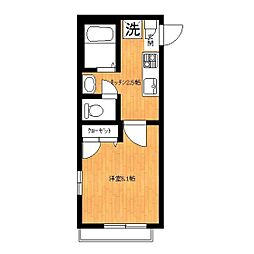 カンパニュラ日吉 1Kの間取図画像
