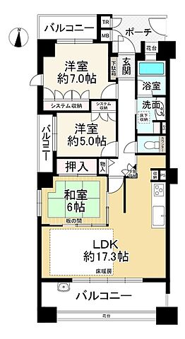 間取り ピアッツァコート八木 6階/-