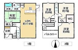 JR桜井線 帯解駅 徒歩10分 4LDKの間取り