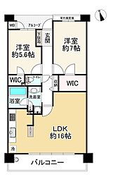 サンクタス住道　ＭＩＲＡＩＺ　ＨＯＵＳＥ 2LDKの間取り