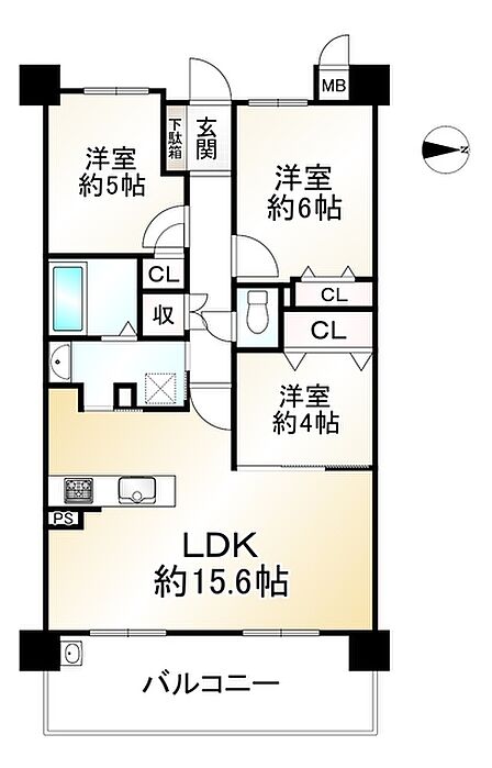 3LDK 間取り
