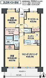 クレストフォルム市川南グランステージ 2SLDKの間取図画像