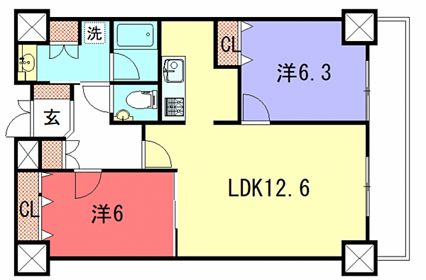 レジディア御所東 702｜京都府京都市上京区新烏丸頭町(賃貸マンション2LDK・7階・63.41㎡)の写真 その2