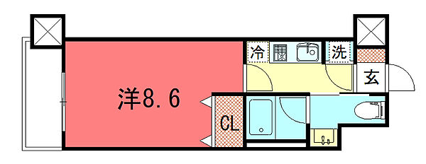 レジディア洛北 307｜京都府京都市左京区田中南西浦町(賃貸マンション1K・3階・26.46㎡)の写真 その2