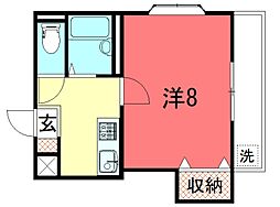 メゾン・ド・神楽丘 1Kの間取図画像